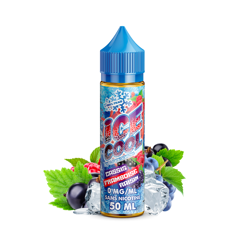 E-liquide Cassis framboise raisin de la gamme Ice cool chez Klopina