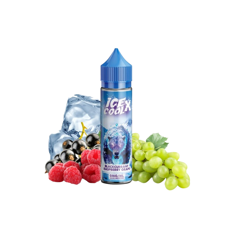 E-liquide Cassis framboise raisin 50ml de la gamme Ice cool X (Liquidarom)