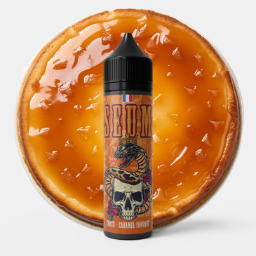 E-liquide Tarte Caramel Fondant de la gamme Seum chez Klopina