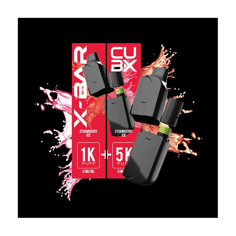 Cartouche Fraise Glacée pour pod CUB-X de la marque X-BAR