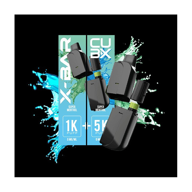 Cartouche Super Menthol pour pod CUB-X de la marque X-BAR